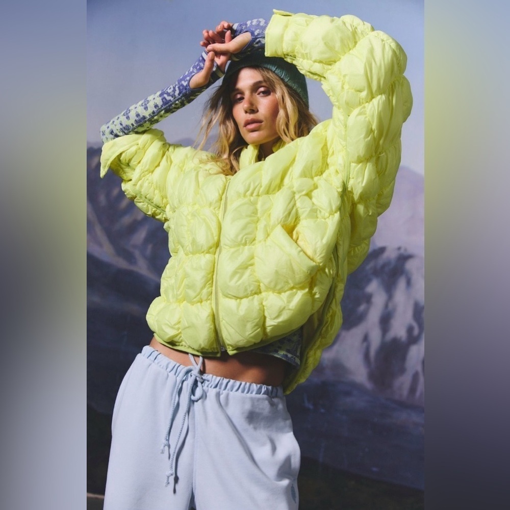 Free People Scrunchy Glossy Pippa Packable Puffer Jacket Size Small NWT